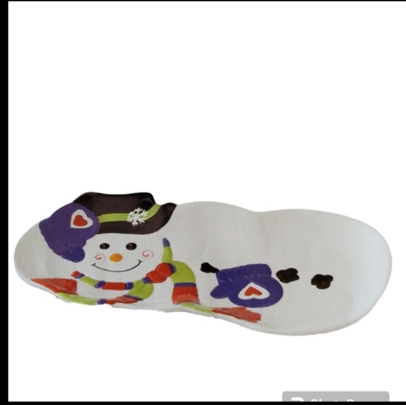 Snowman Stoneware Tray New Serve, Microwaveable, Oven safe Home Interiors - Picture 10 of 10